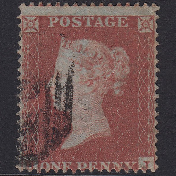 GB QV 1854 1d Red-Brown Plate 186 SG17-C1(1) HJ GU