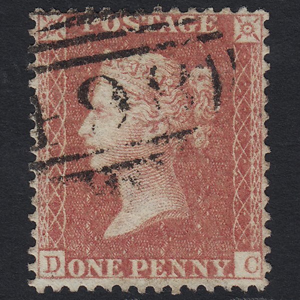 GB QV 1857 1d Pale Red Transitional (Plate 45) SG38-C9(3) DC FU Manchester
