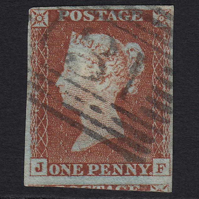 GB QV 1841 1d Pale (Plate 36) (SG9) 'JF' FU Edinburgh (131) 4M Late Usage