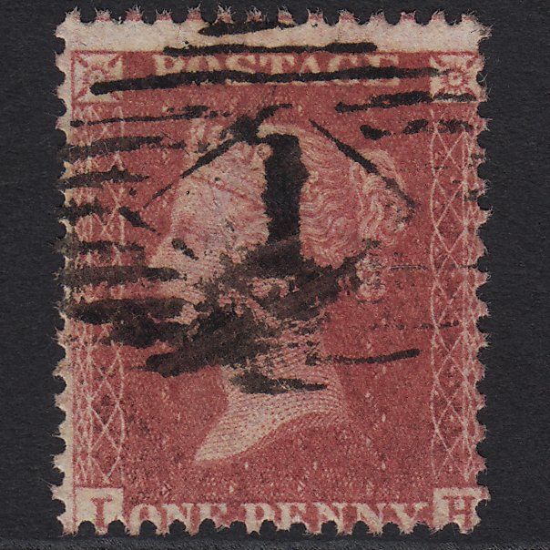 GB QV 1857 1d Deep Rose-red (Plate 37) SG41-C10(4) LH GU London IS 1