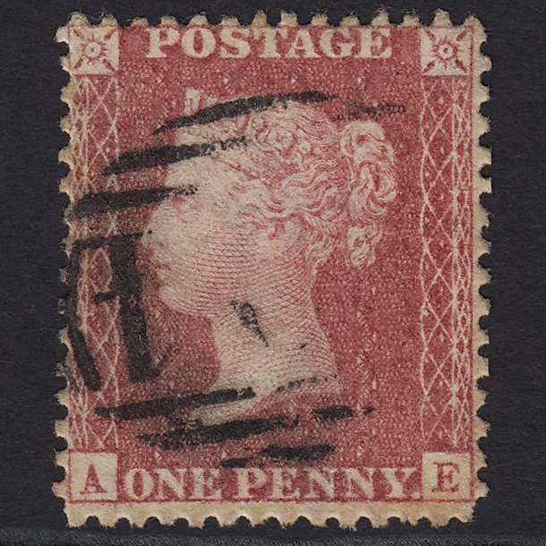 GB QV 1857 1d Rose-red SG40-C10(1) AE GU Light Cancel