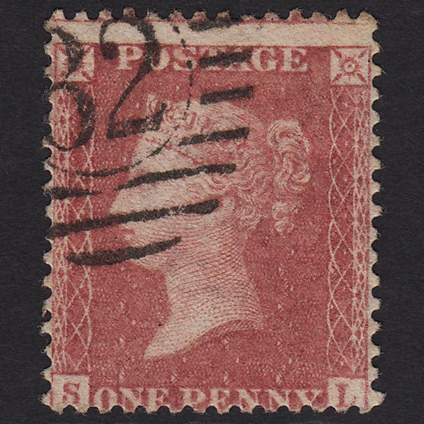 GB QV 1857 1d Rose-red (Plate 60) SG40-C10(1) SL GU London D&S 82 Misperf