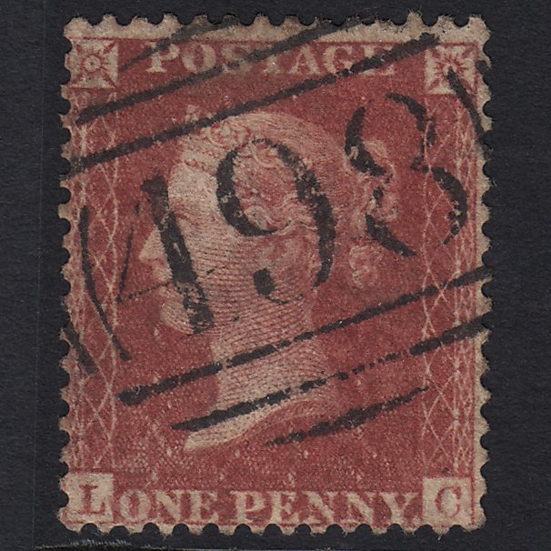 GB QV 1857 1d Rose-red (Plate 52) SG40-C10(1) LC GU Manchester 498