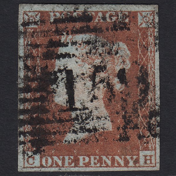 GB QV 1841 1d Red-brown (Plate 90) SG8-B1(1) CH GU 4 Margins Glasgow 159