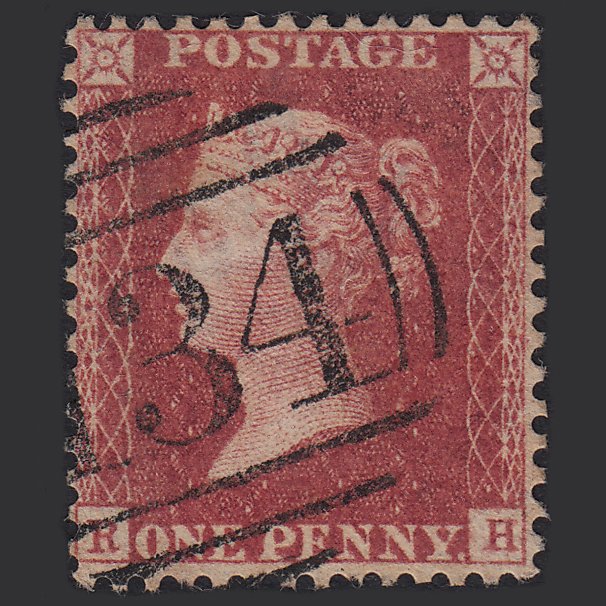 GB QV 1857 1d Rose-red (Plate 58) SG40-C10(1) RH FU Bristol 134