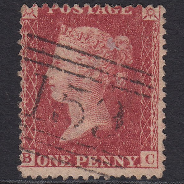GB QV 1857 1d Rose-red (Plate 60) SG40-C10(1) BC FU Glasgow 159