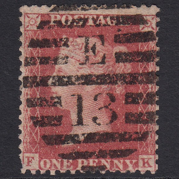 GB QV 1857 1d Rose-red (Plate 39) SG40-C10(1) FK GU London IS E13