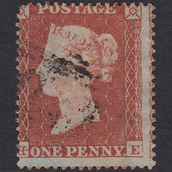 GB QV 1854 1d Red-brown Plate R6 SG17-C1(1) HE GU Misperf