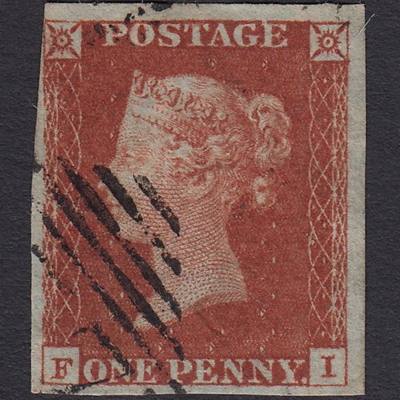 GB QV 1841 1d Red-brown (Plate 54) SG8-B1(1) FI GU 4 Margins Ireland