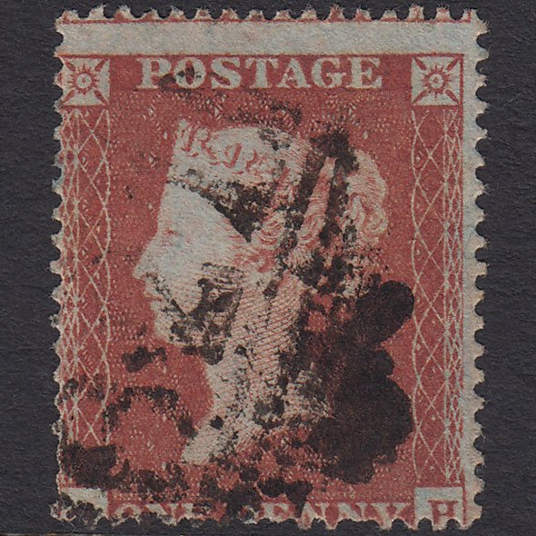 GB QV 1854 1d Red-brown SG17-C1(1) ?h GU Misperf