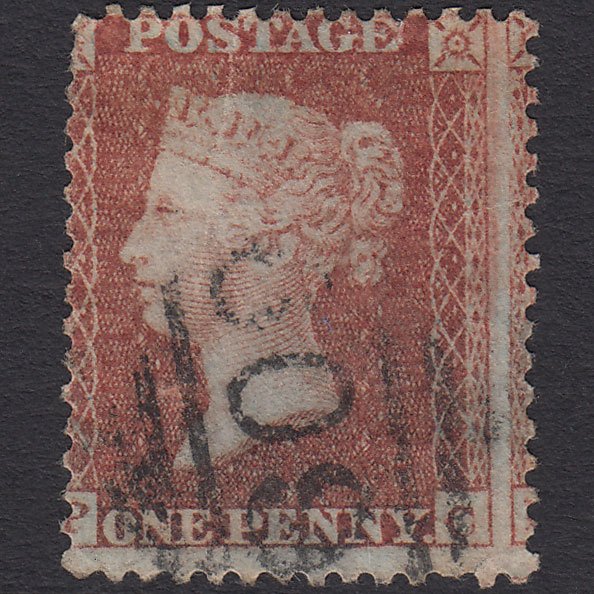 GB QV 1855 1d Red-brown (Plate 13) SG24-C3(1) PC GU Large Misperf
