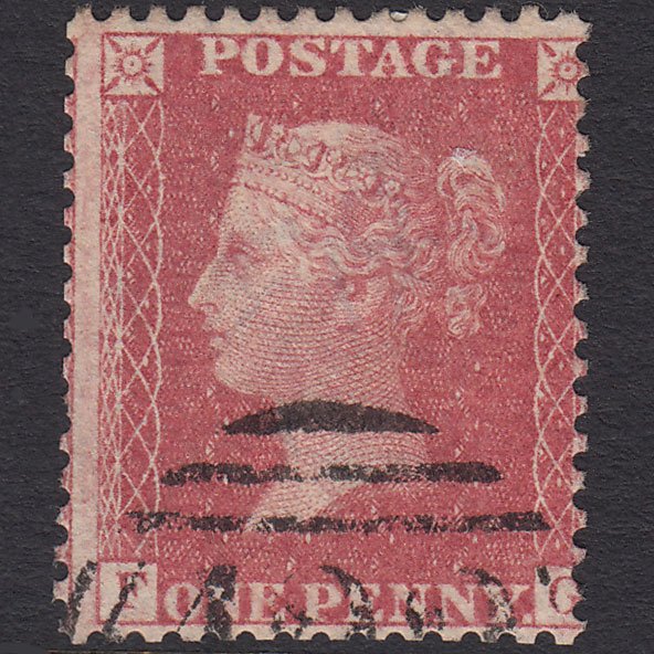 GB QV 1857 1d Rose-red (Plate 57) SG40-C10(1) FG GU Light Cancel Misperf