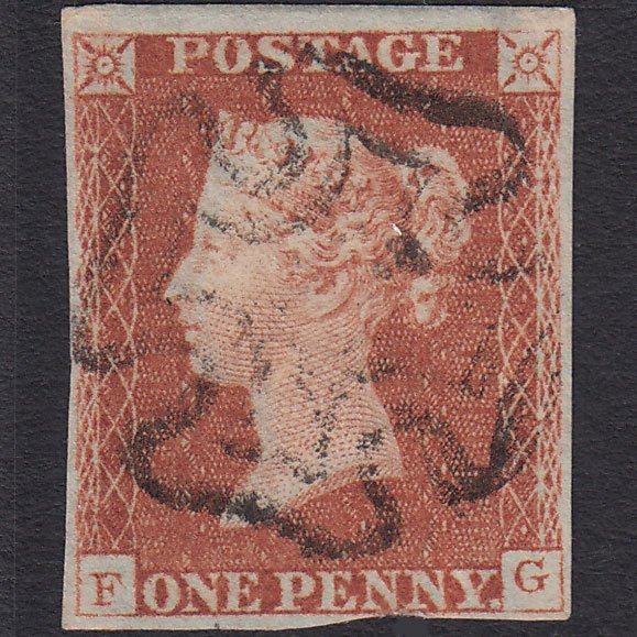 GB QV 1841 1d Red-brown (Plate 25) SG8-B1(1) FG FU 4 Margins Maltese Cross