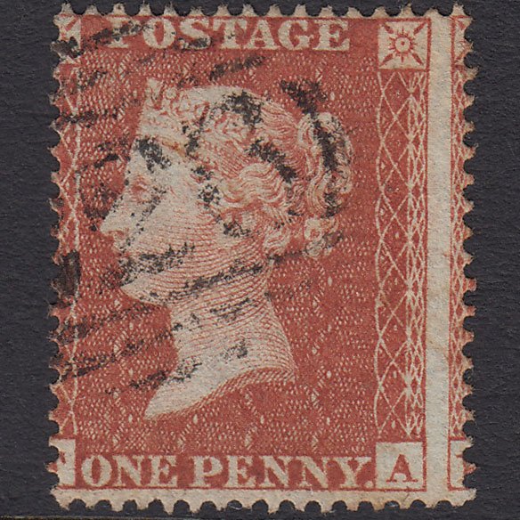 GB QV 1855 1d Red-brown (Plate 4) SG21-C4(1) FA GU Misperf