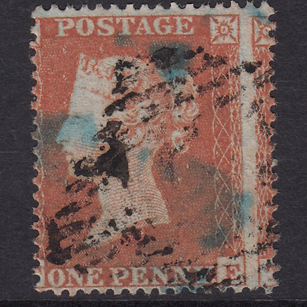 GB QV 1854 1d Red-Brown Plate R6 SG17-C1(1) TE GU Ireland Large Misperf