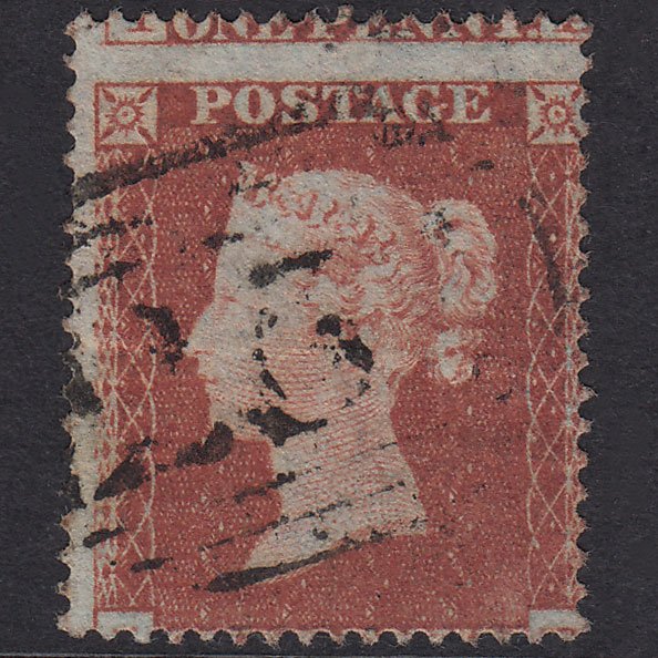 GB QV 1854 1d Red-Brown Plate 163 SG17-C1(1) JE GU Misperf