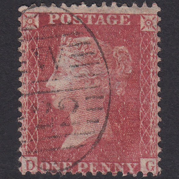 GB QV 1857 1d Rose-Red Plate 59 SG40-C10(1) DG FU London D&S W22