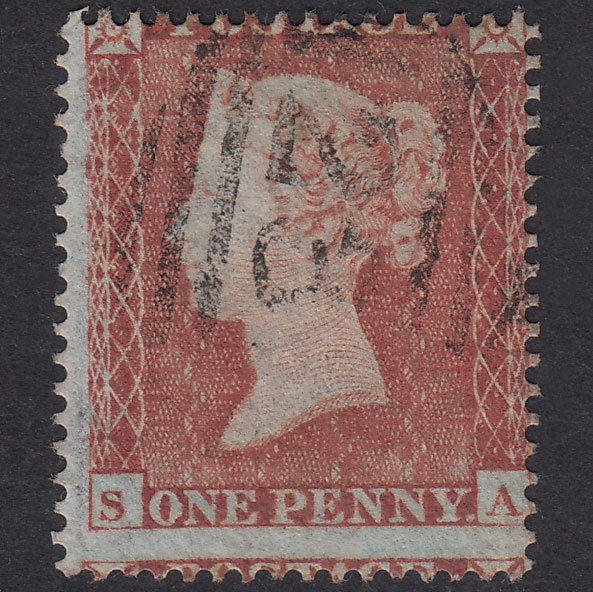 GB QV 1854 1d Red-Brown Plate 162 SG17-C1(1) SA GU State 1 Misperf