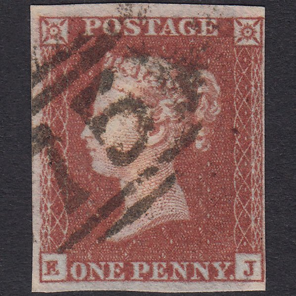 GB QV 1841 1d Lavender Tinted Paper Plate 124 SG8-BS91E EJ VFU 4M