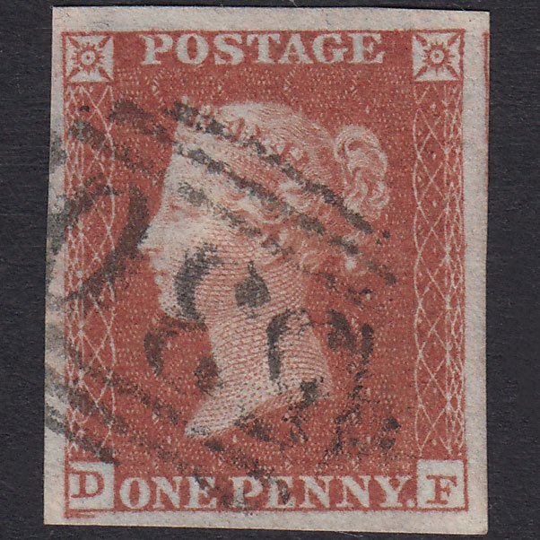 GB QV 1841 1d Plate 129 SG8-B1(1) DF VFU 4 Good Margins Milnthorpe 530