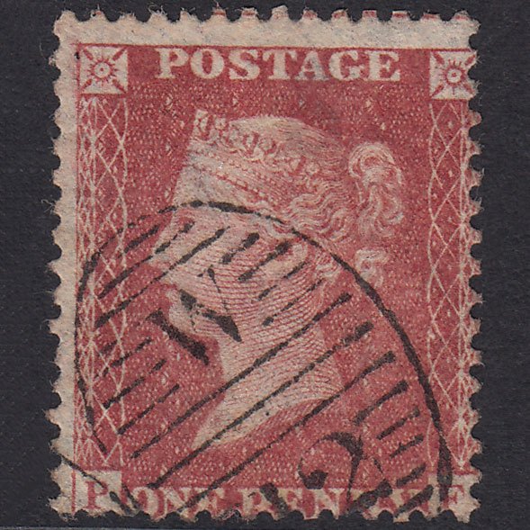 GB QV 1857 1d Rose-Red Plate 59 SG40-C10(1) PF FU London D&S W12