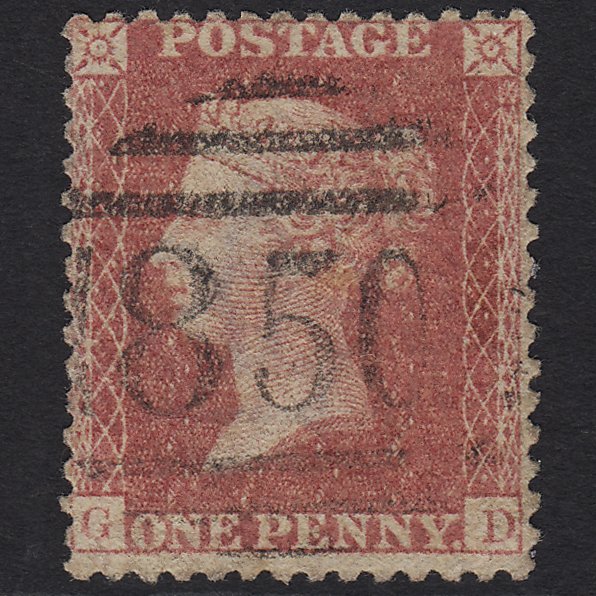 GB QV 1857 1d Rose-red (Plate 43) SG40-C10(1) GD GU Wednesbury 850