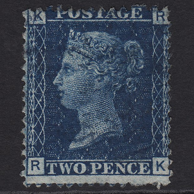 GB QV 1869 2d Deep Blue (Plate 15) SG47-G3 RK FU V Light Blue Cancellation