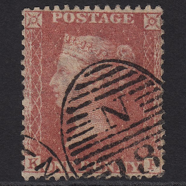 GB QV 1857 1d Rose-red (Plate 55) SG40-C10(1) KF GU London D&S N18 Cancel