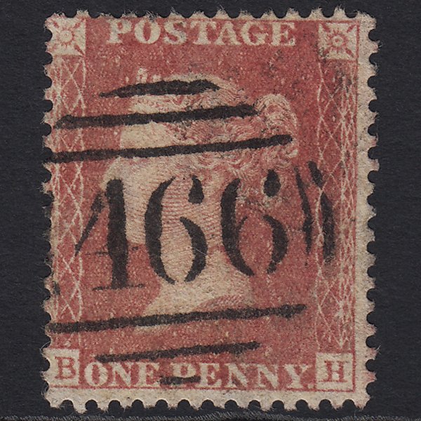 GB QV 1857 1d Rose-red (Plate 58) SG40-C10(1) BH GU Liverpool 466