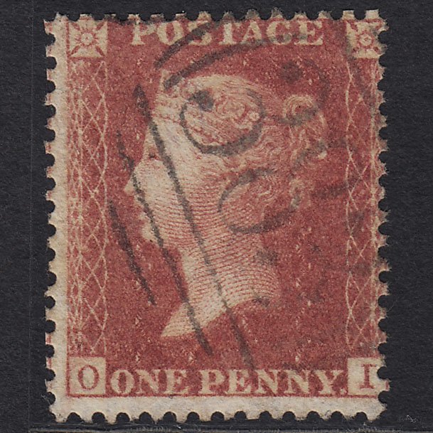 GB QV 1857 1d Rose-red (Plate 59) SG40-C10(1) OI FU Hull 383 Misperf