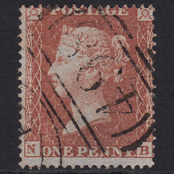 GB QV 1855 1d Red-brown (Plate 4) SG21-C4(1) NB VFU Manchester 498
