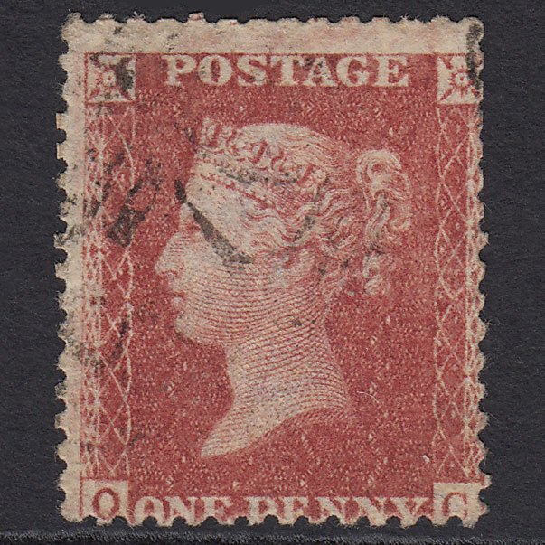 GB QV 1857 1d (Plate 60) SG40-C10(1) Constant Variety OC GU Light Cancel
