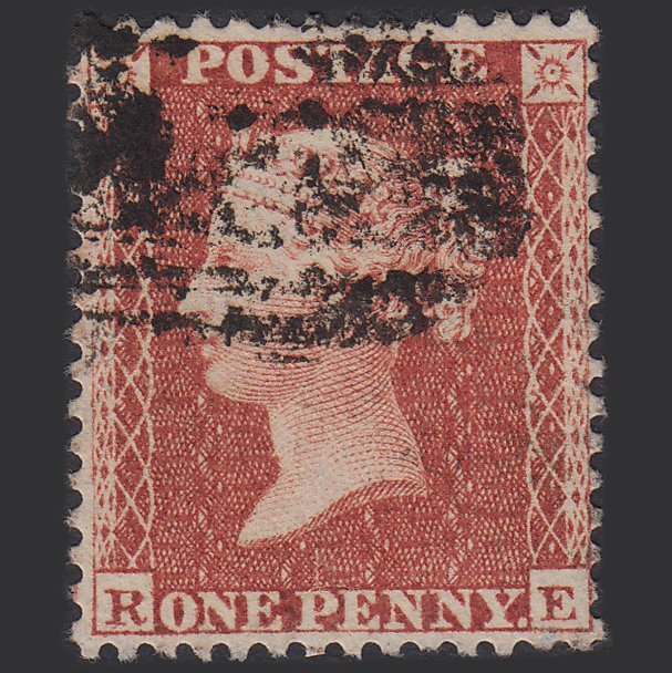 GB QV 1855 1d Red-brown (Plate 2) SG24-C3(1) RE GU