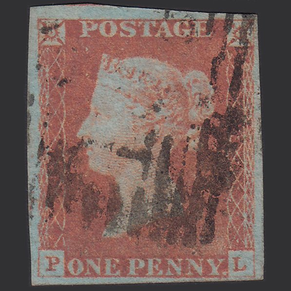 GB QV 1841 1d Red-brown (Plate 73) SG8-B1(1) PL FU 4M Imperf Scotland