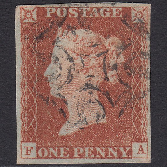 GB QV 1841 1d (Plate 19) SG8-B1(1) Ivory Head FA FU 4 Margins Blue-black MX