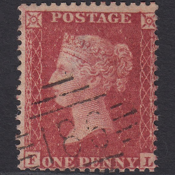 GB QV 1857 1d Rose-red (Plate 42) SG40-C10(1) FL FU Dublin 186