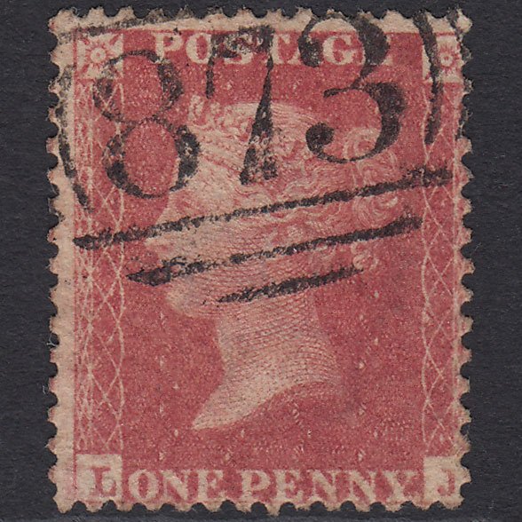 GB QV 1861 1d Rose-red Plate R15 SGC13(1) LJ FU Weymouth 873 Misperf