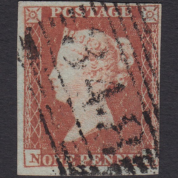 GB QV 1841 1d Red-brown (Plate 90) SG8-B1(1) NL FU 4 Margins Portobello 348