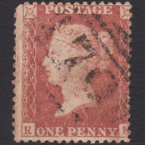 GB QV 1857 1d Rose-red (Plate 47) SG40-C10(1) RK GU Bideford 70 Misperf