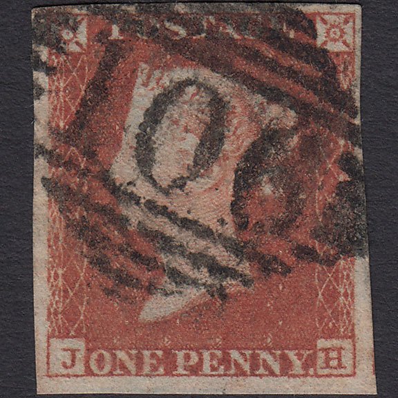 GB QV 1841 1d Red-brown (Plate 95) SG8-B1(1) JH FU Cashel 106