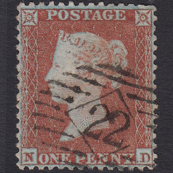 GB QV 1855 1d Plate R4 SG22-C2(1) Framed Reverse ND FU London Well Centred