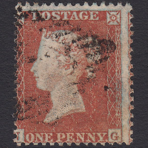 GB QV 1855 1d Red-brown PL R6 SG22-C2(1) NG FU Light Irish Cancel Misperf
