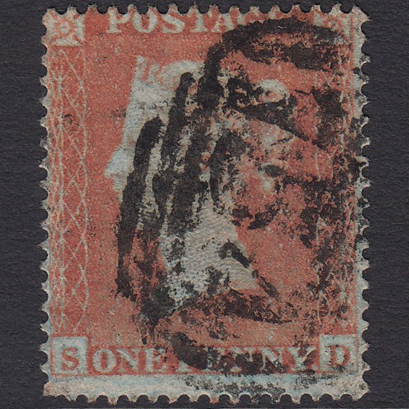 GB QV 1854 1d Red-brown (Plate 172) SG17-C1(1) SD GU Stratford-on-avon 754