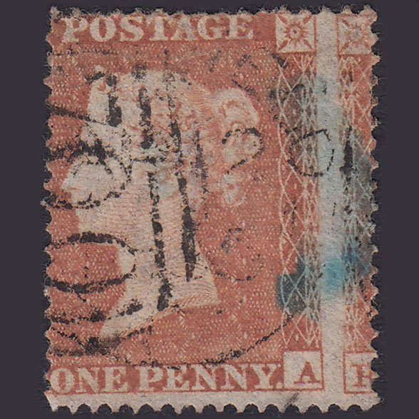 GB QV 1854 1d Plate 194 SG18-C1(2) RA GU Sheffield 700 Huge Misperf