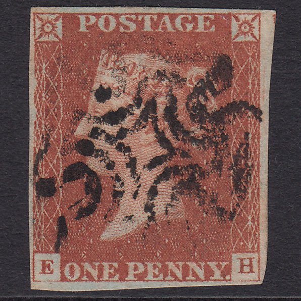GB QV 1841 1d Red-Brown Plate 33 SG8-B1(1) EH FU 4 Margins Maltese Cross