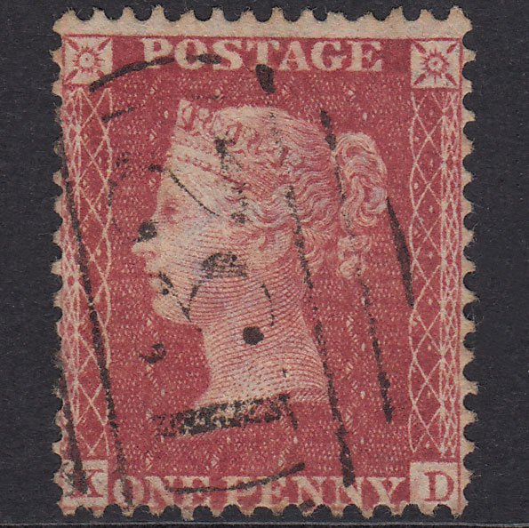 GB QV 1857 1d Rose-Red Plate 59 SG40-C10(1) KD GU Brighton 132