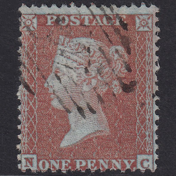 GB QV 1855 1d Red-Brown Plate 13 SGC6(1) NC FU London Is Cancel