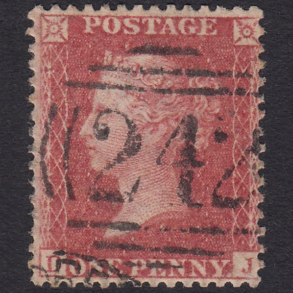 GB QV 1857 1d Rose-Red Plate 57 SG40-C10(1) DJ FU Derby 242