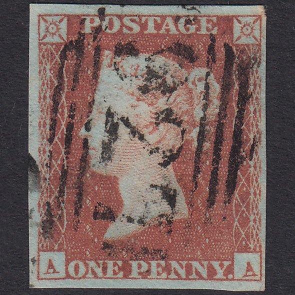 GB QV 1841 1d Plate 93 SG8-B1(1) AA FU Missing Imprimatur 4M Yarmouth 927