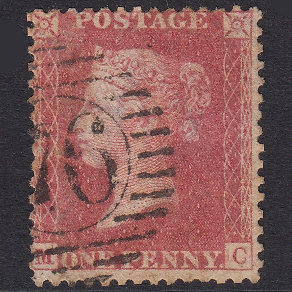 GB QV 1857 1d Rose-Red Plate 66 SG40-C10(1) MC GU London D&S 76